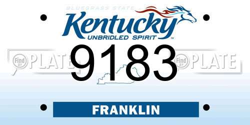 9183 Kentucky License Plate