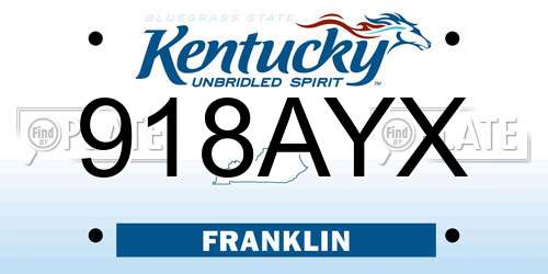 918AYX Kentucky License Plate
