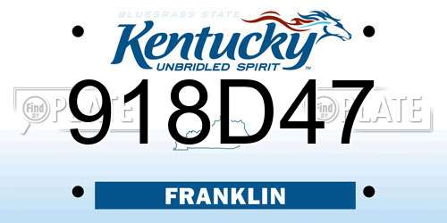 918D47 Kentucky License Plate