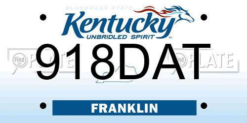 918DAT Kentucky License Plate