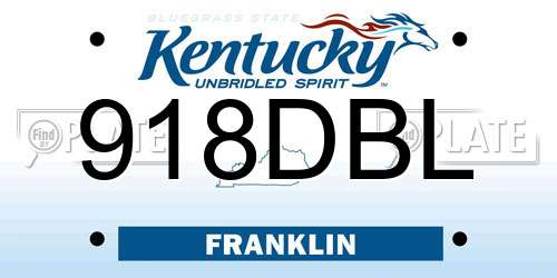 918DBL Kentucky License Plate
