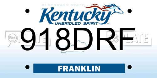 918DRF Kentucky License Plate