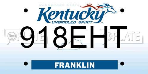 918EHT Kentucky License Plate