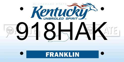 918HAK Kentucky License Plate