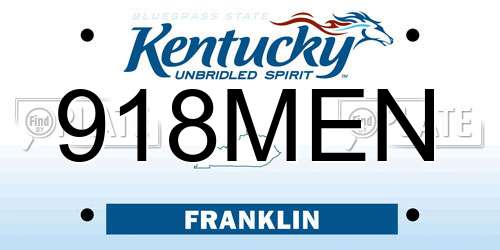 918MEN Kentucky License Plate