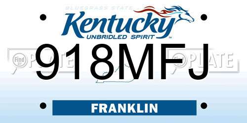 918MFJ Kentucky License Plate