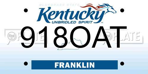 918OAT Kentucky License Plate