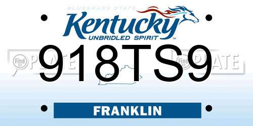 918TS9 Kentucky License Plate