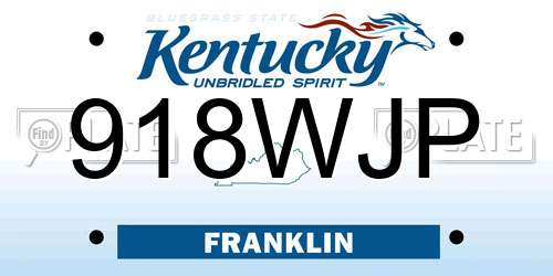918WJP Kentucky License Plate