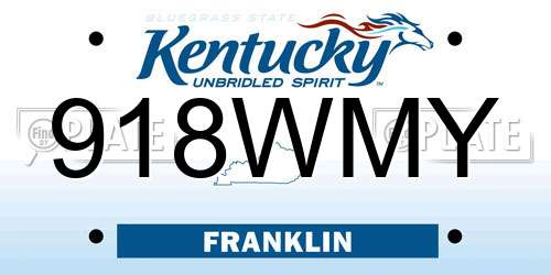 918WMY Kentucky License Plate