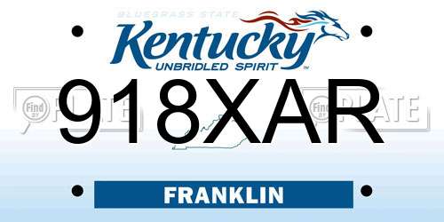 918XAR Kentucky License Plate