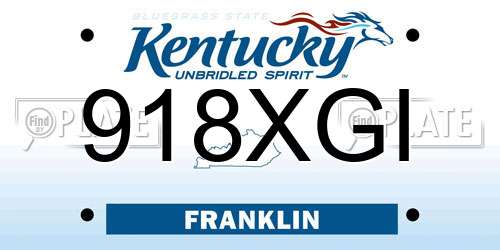 918XGI Kentucky License Plate