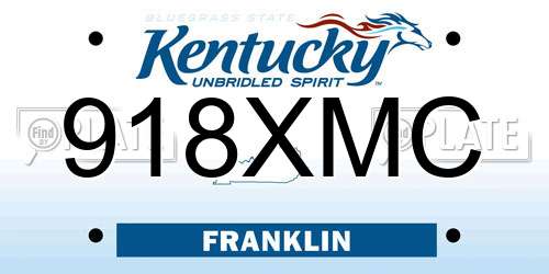 918XMC Kentucky License Plate