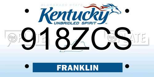 918ZCS Kentucky License Plate
