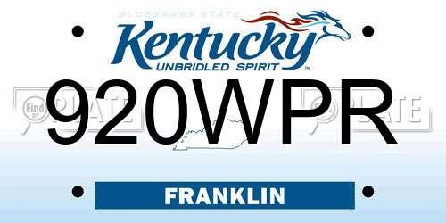 920WPR Kentucky License Plate