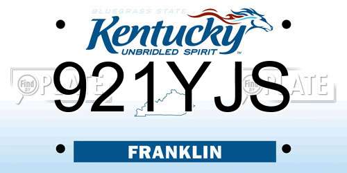 921YJS Kentucky License Plate