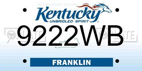 9222WB Kentucky License Plate