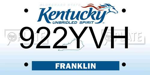 922YVH Kentucky License Plate