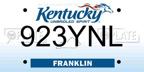 923YNL Kentucky License Plate