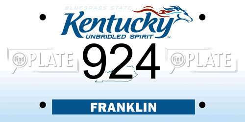 924 Kentucky License Plate