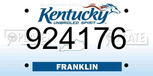 924176 Kentucky License Plate