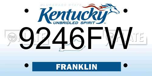 9246FW Kentucky License Plate