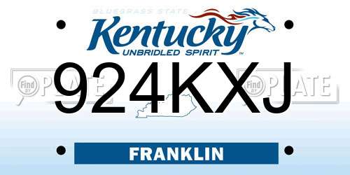 924KXJ Kentucky License Plate