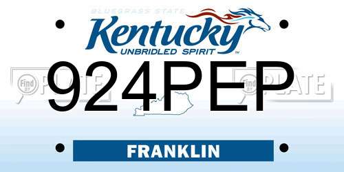 924PEP Kentucky License Plate