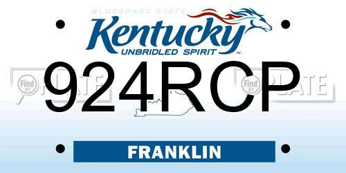 924RCP Kentucky License Plate