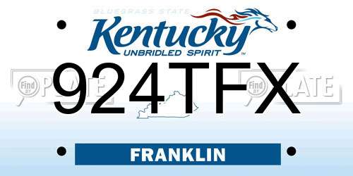 924TFX Kentucky License Plate