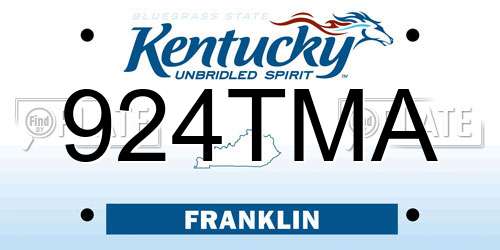 924TMA Kentucky License Plate