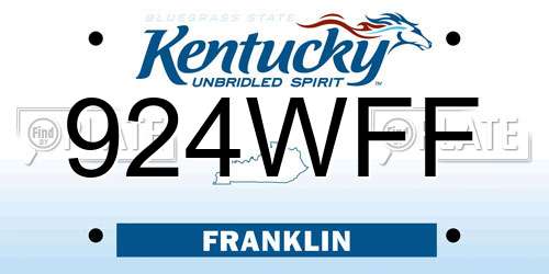 924WFF Kentucky License Plate