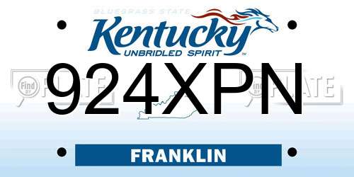 924XPN Kentucky License Plate