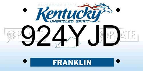 924YJD Kentucky License Plate