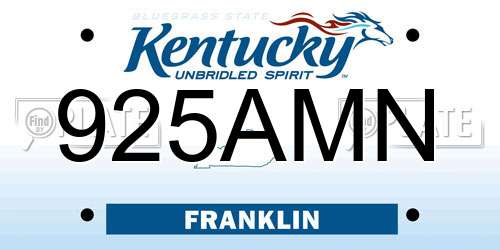 925AMN Kentucky License Plate