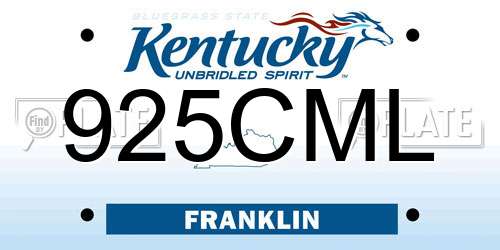 925CML Kentucky License Plate