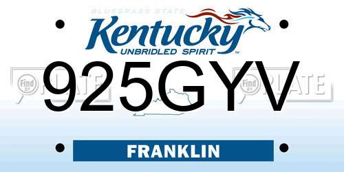 925GYV Kentucky License Plate