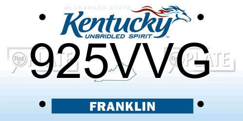 925VVG Kentucky License Plate