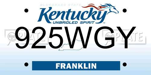925WGY Kentucky License Plate