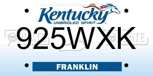 925WXK Kentucky License Plate