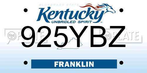 925YBZ Kentucky License Plate
