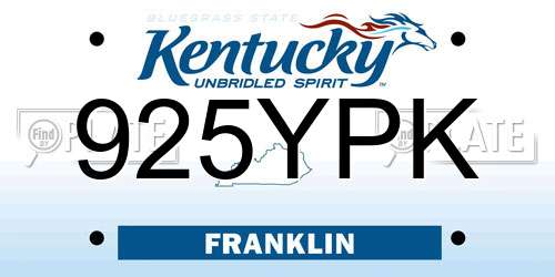 925YPK Kentucky License Plate