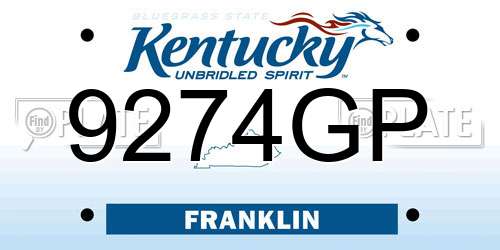 9274GP Kentucky License Plate