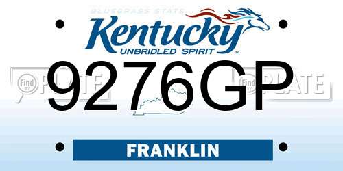 9276GP Kentucky License Plate
