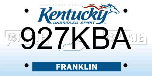 927KBA Kentucky License Plate