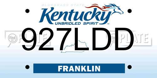 927LDD Kentucky License Plate