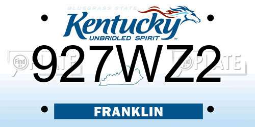 927WZ2 Kentucky License Plate