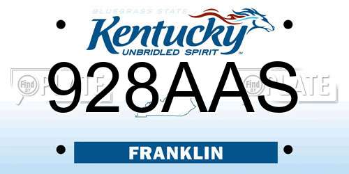 928AAS Kentucky License Plate