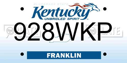 928WKP Kentucky License Plate