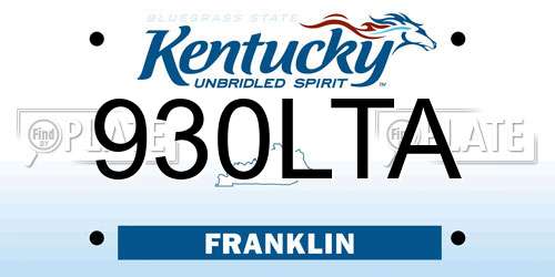 930LTA Kentucky License Plate